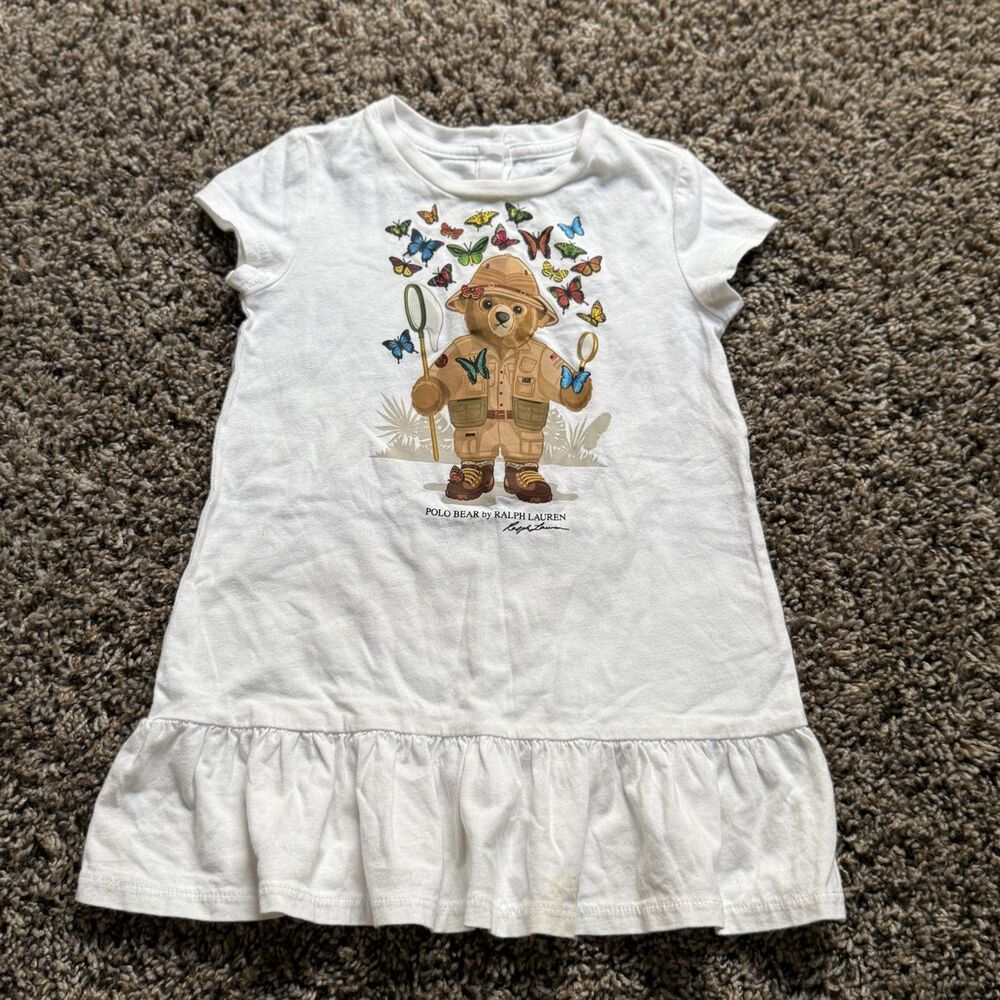Polo Bear Ralph Lauren Size 18 Months White Dress
